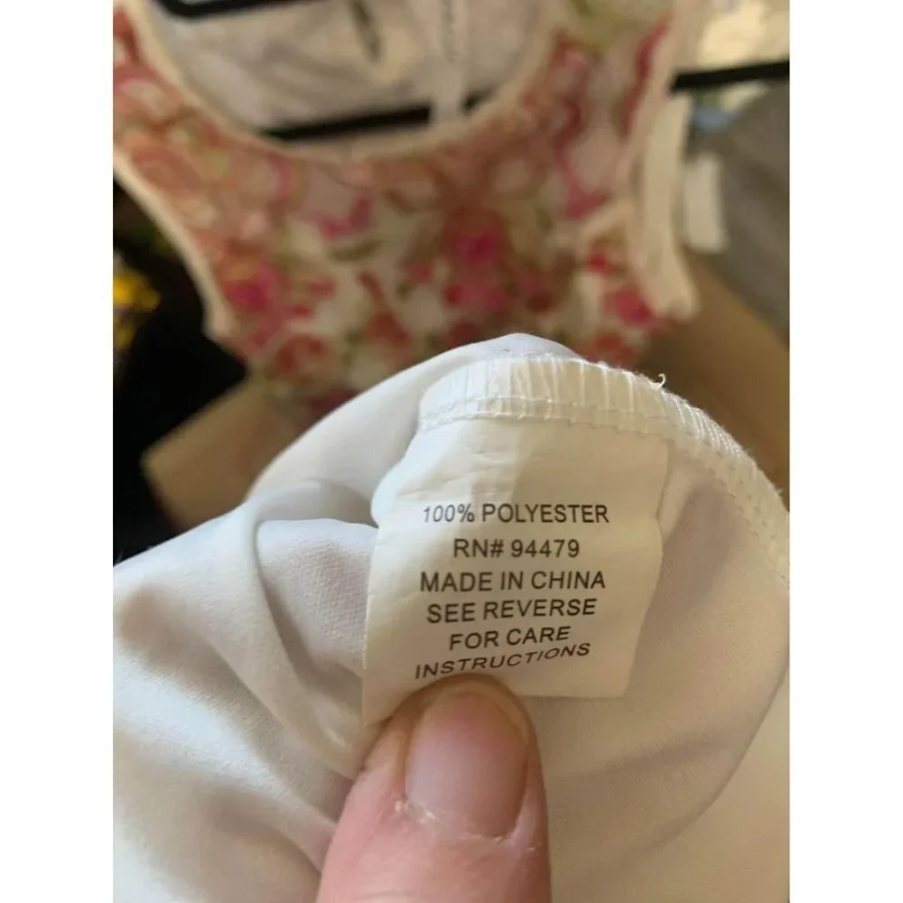 Magic Lined Embroidered Dress White Girls Size Medium